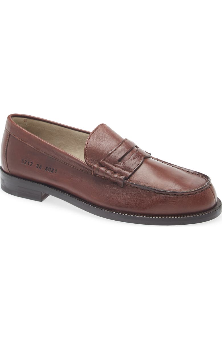 Common Projects Soft Penny Loafer, Main, color, Brown