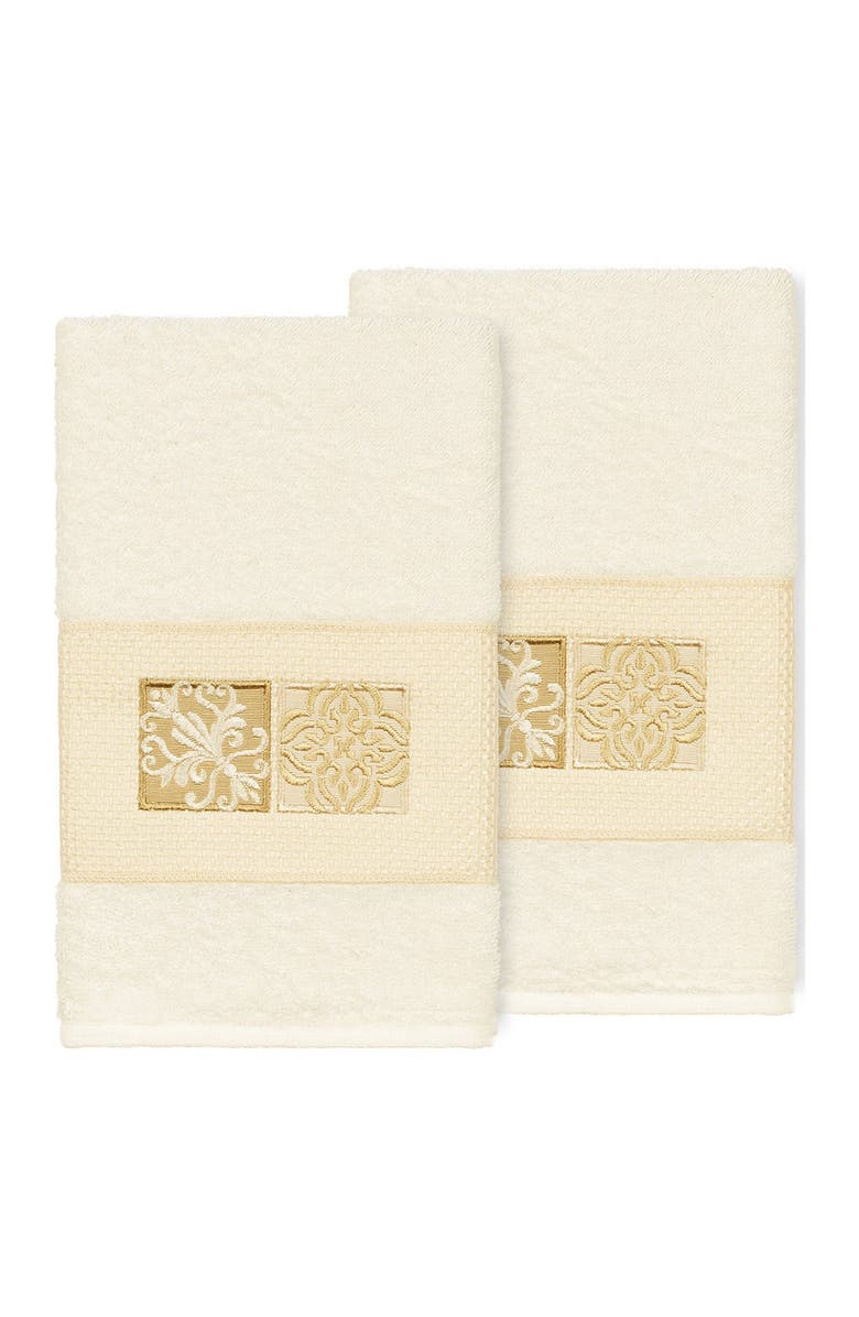 Linum Home Textiles Vivian Embellished Hand Towel - Set of 2 - Cream, Main, color, Cream