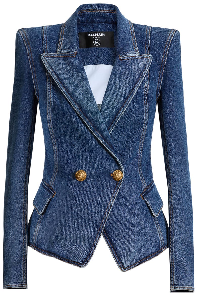 Denim 2-button jacket, Alternate, color, blue