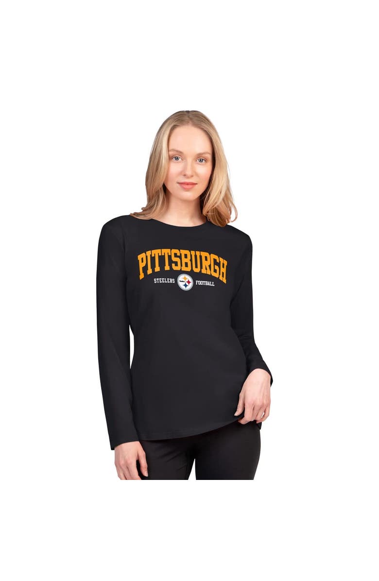 G-III 4HER BY CARL BANKS Women's G-III 4Her by Carl Banks  Black Pittsburgh Steelers Best Play Long Sleeve T-Shirt, Main, color, Black