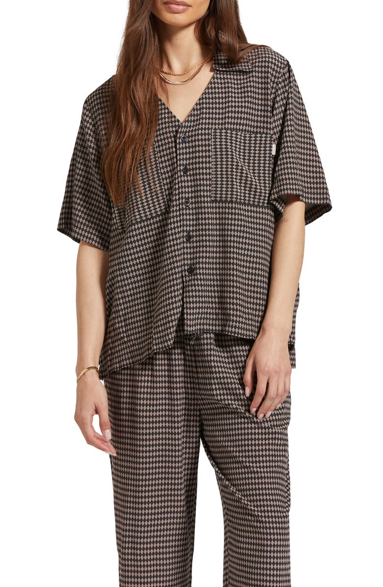 Brixton Hudson Lounge Short Sleeve Button-Up Shirt, Main, color, 