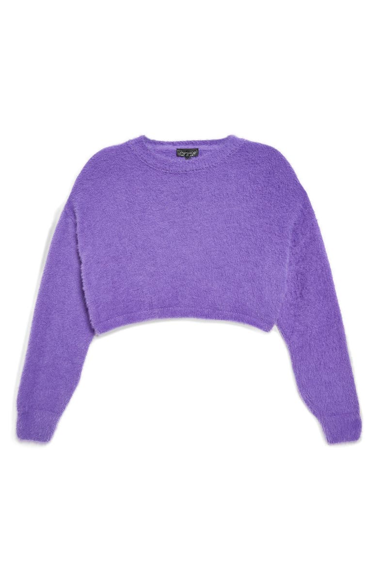 Topshop Fluffy Crop Sweater, Alternate, color, 