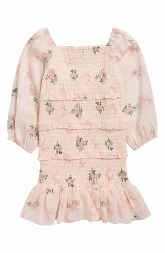 Ava & Yelly Kids' Smocked Long Sleeve Dress
