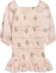 Ava & Yelly Kids' Smocked Long Sleeve Dress