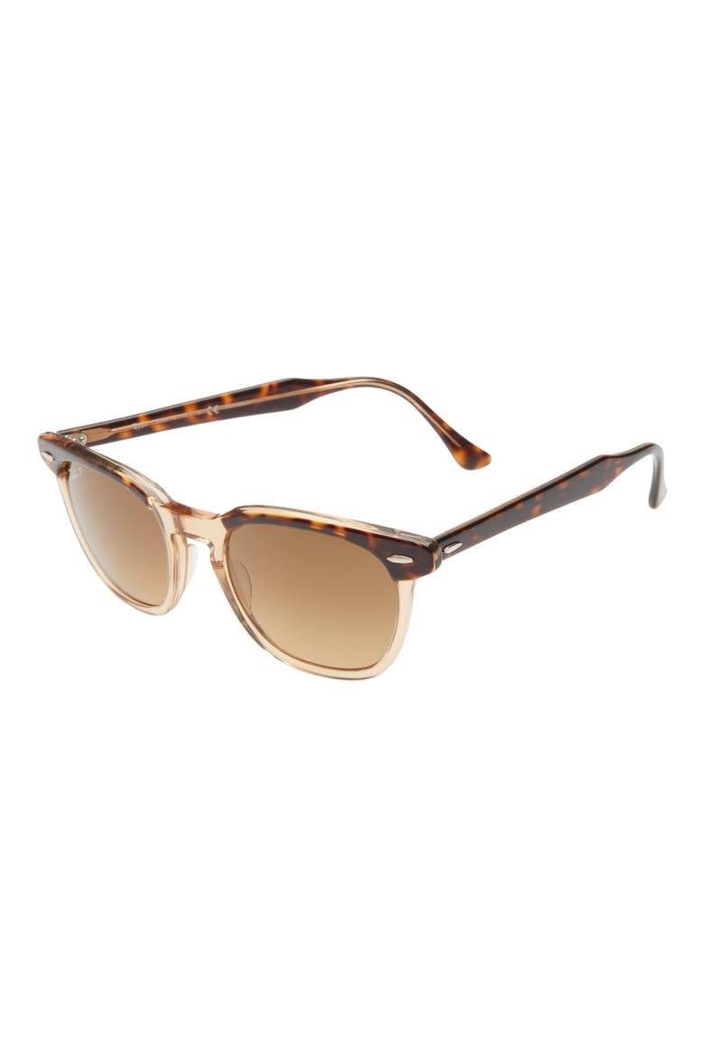 52mm Square Polarized Sunglasses, Alternate, color, HAVANA / BROWN GRADIENT