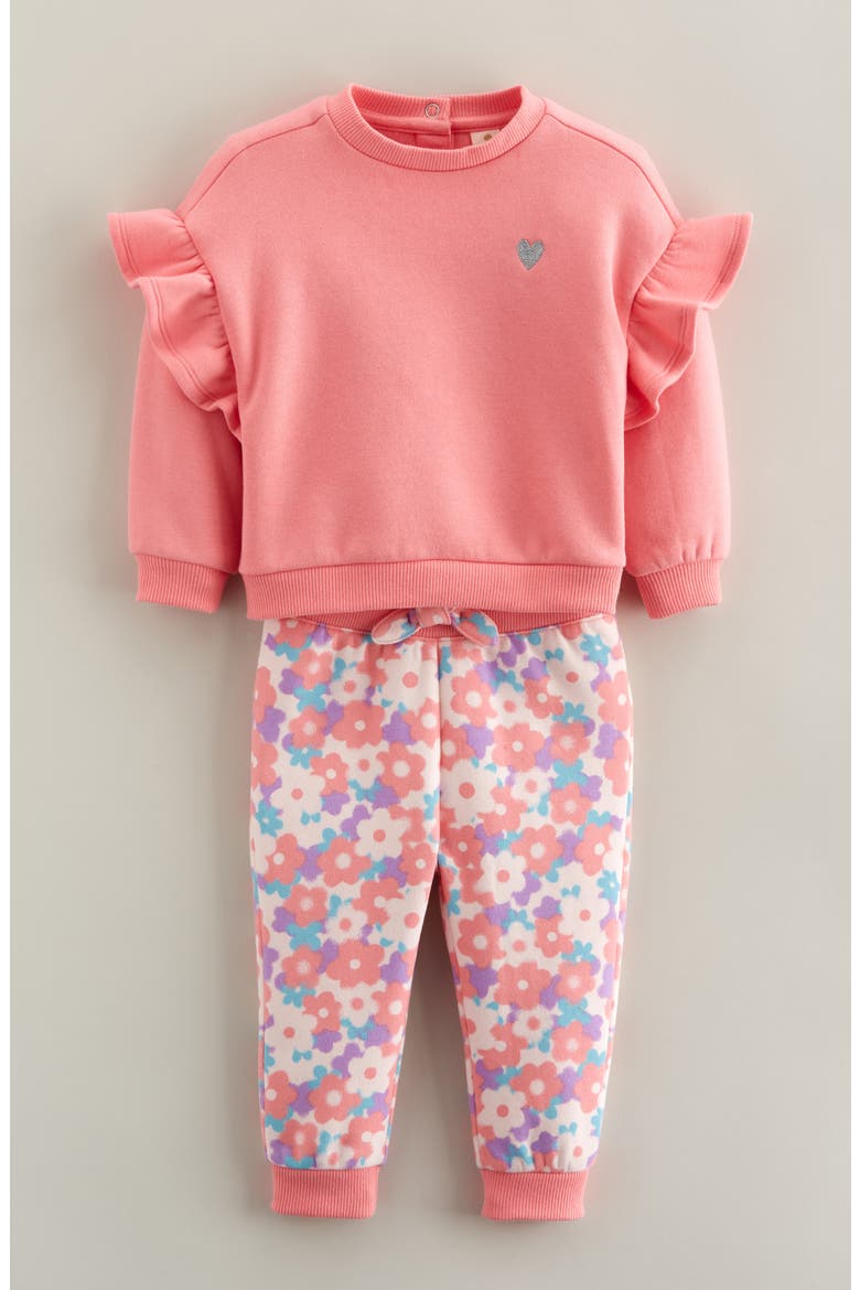 Ruffle Sweatshirt & Joggers Set, Main, color, PINK- PINK BALM SOFT FLORAL