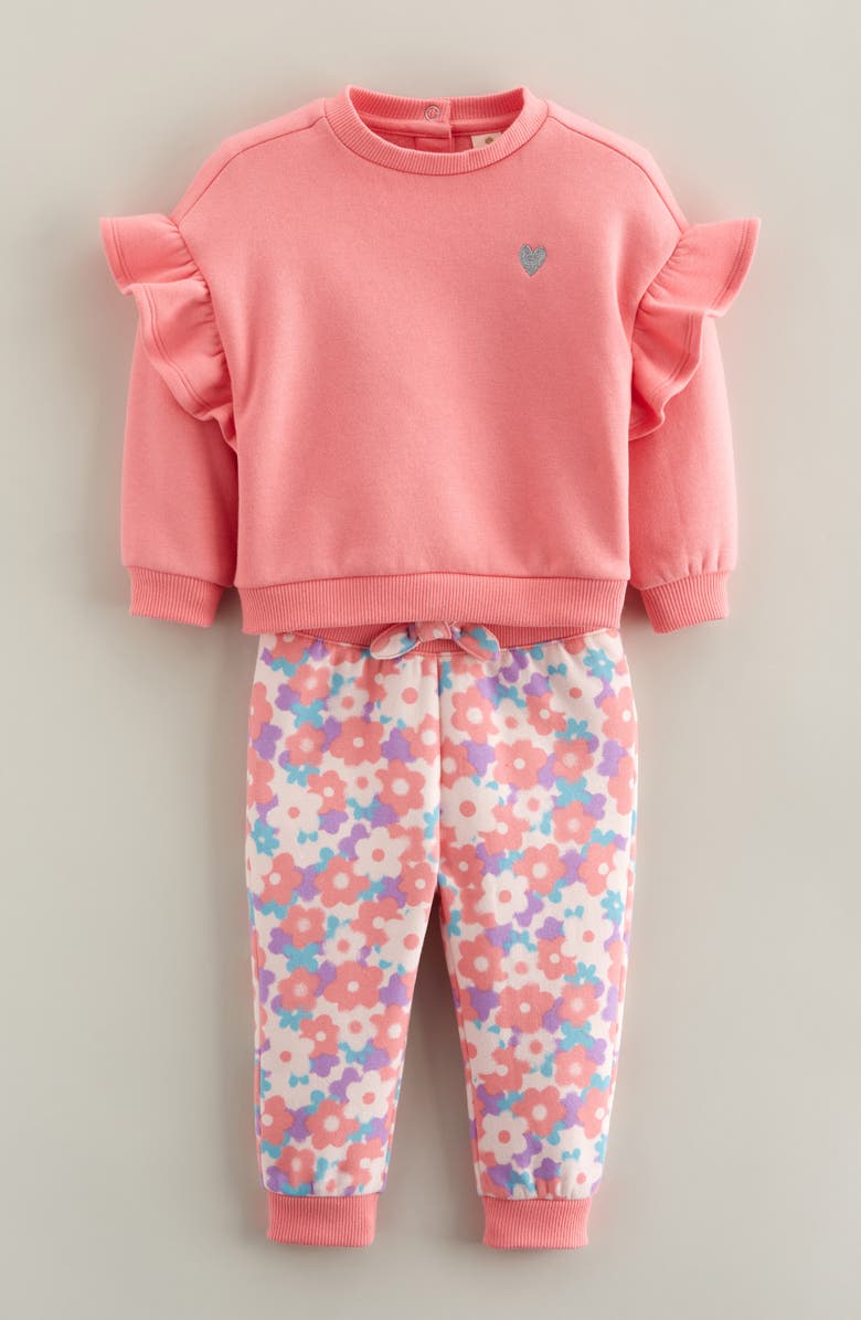 Tucker + Tate Ruffle Sweatshirt & Joggers Set, Main, color, Pink- Pink Balm Soft Floral