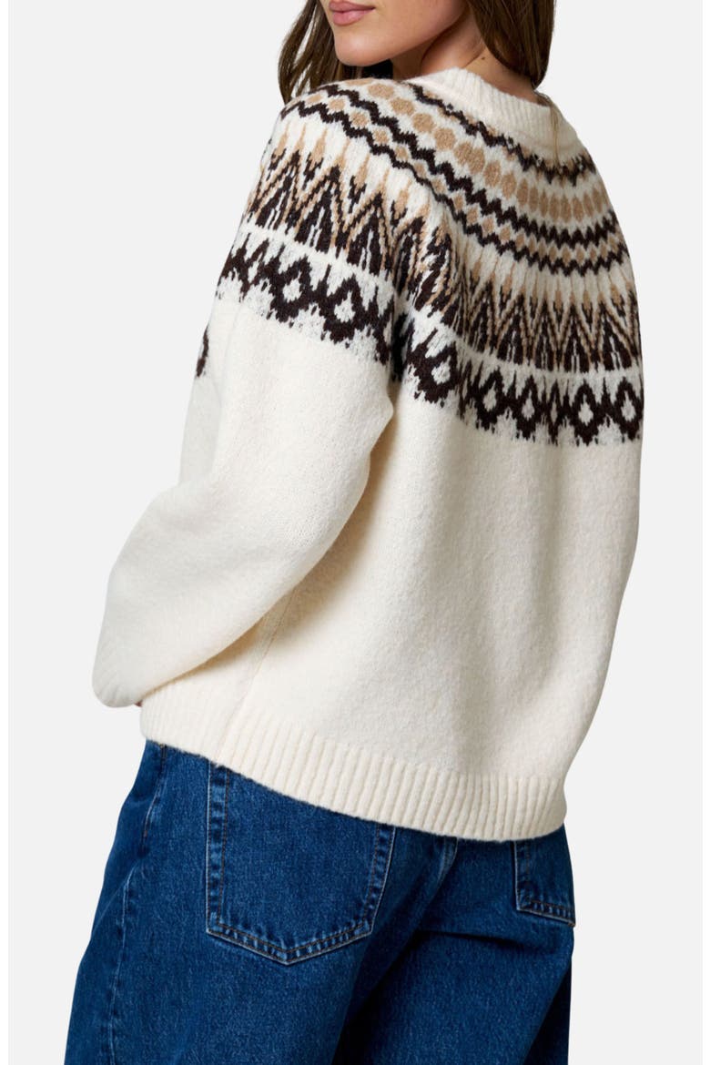 Fair Isle Crewneck Sweater, Alternate, color, CREAM