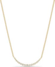 Zoë Chicco 14K Gold Graduated Bezel Diamond Necklace