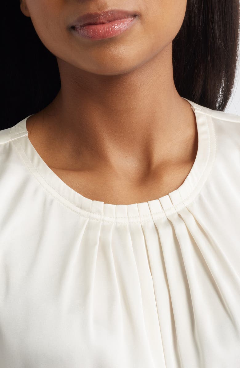 Anne Klein Pleat Neck Sleeveless Top, Alternate, color,