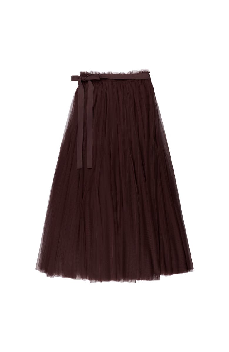 Ro&Zo Tulle Godet Maxi Skirt, Alternate, color, Brown