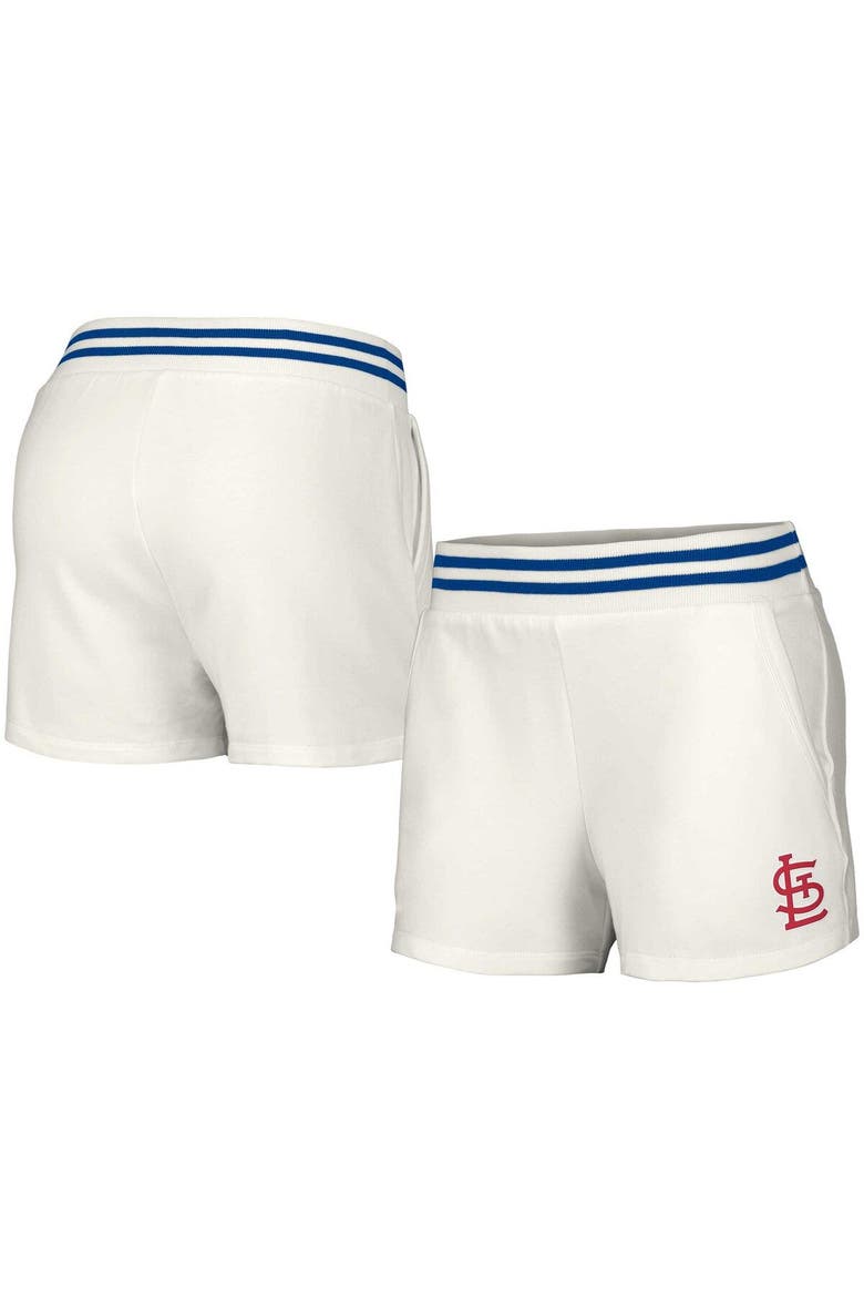 Women's Lusso  White St. Louis Cardinals Maeg Tri-Blend Pocket Shorts, Main, color, White