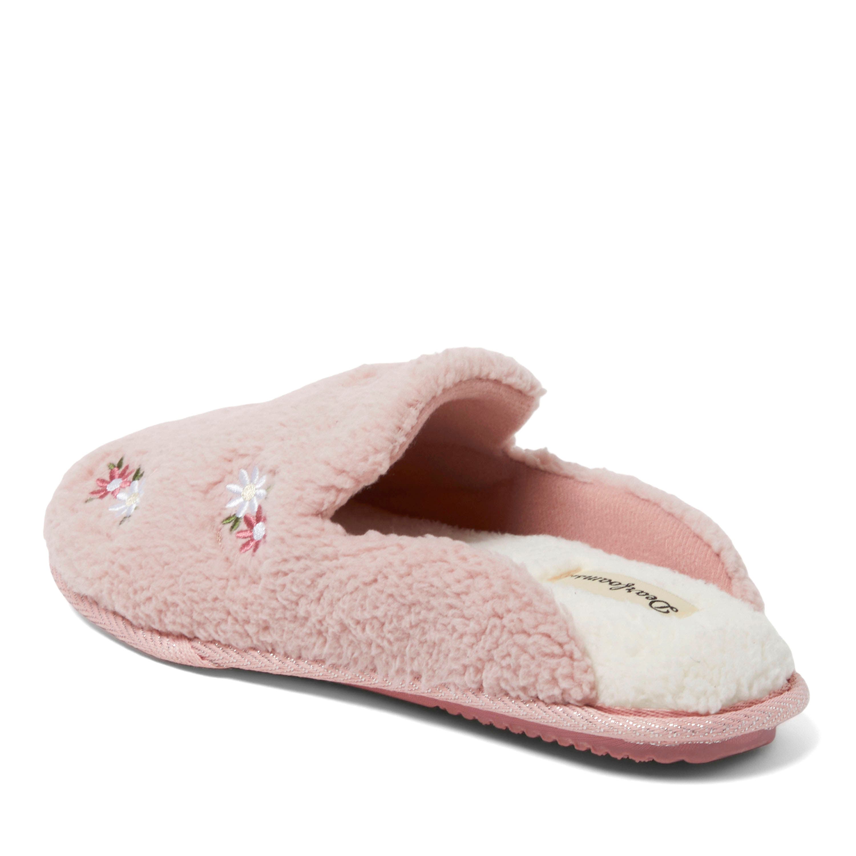 DEARFOAMS Valentines Day Hearts Scuff Slipper, Alternate, color, Pink Daisy