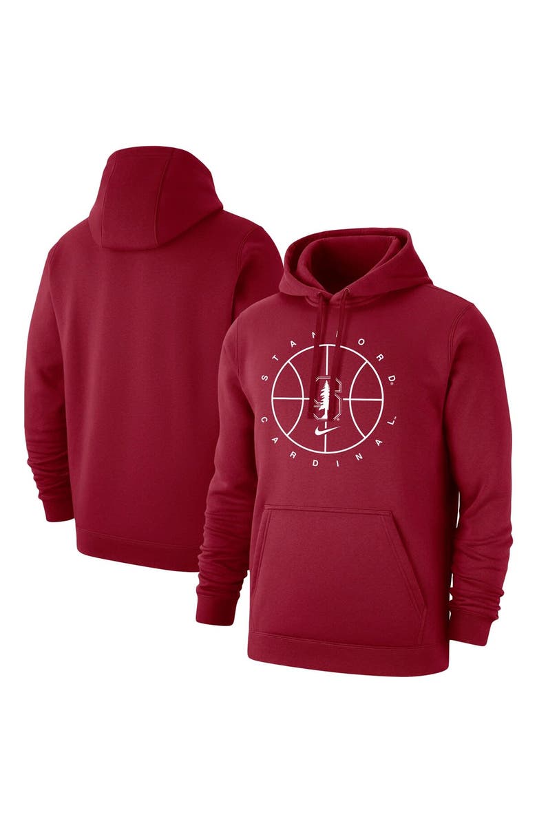 Nike Men's Nike Cardinal Stanford Cardinal Basketball Icon Club Fleece Pullover Hoodie, Main, color, Cardinal