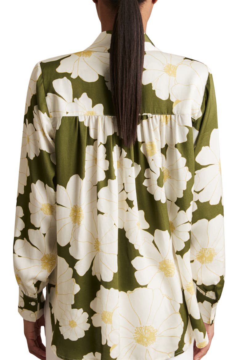 Danya Floral Tie Neck Shirt, Alternate, color, IVORY/ GREEN