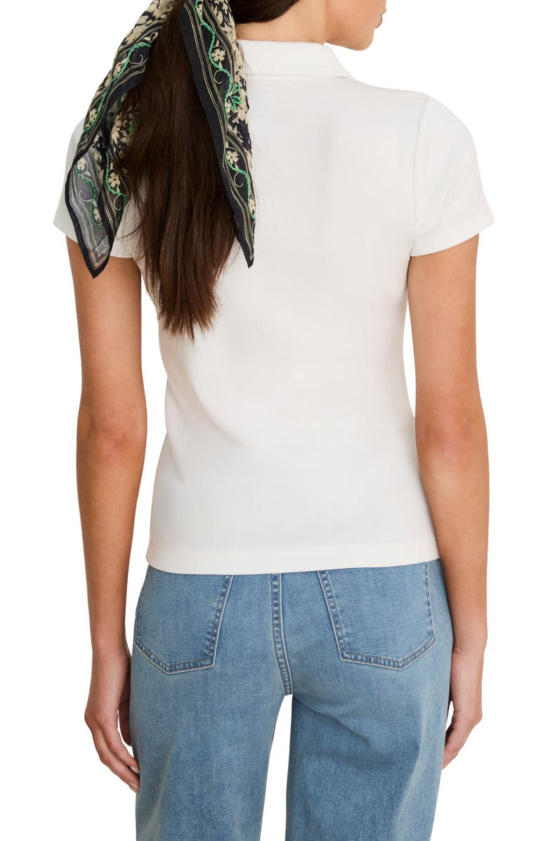 NIC+ZOE Perfect Knit Rib Polo, Alternate, color, Paper White