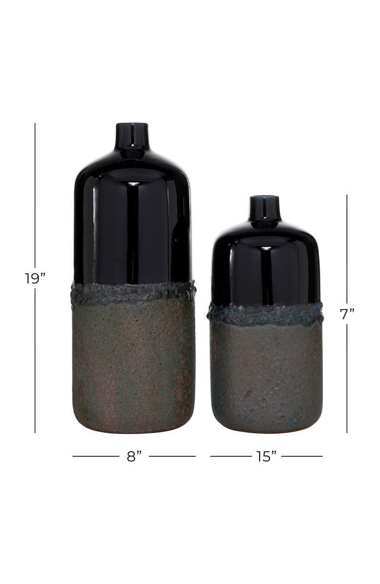 Novogratz Black 2-Piece Ceramic Vase Set, Alternate, color, 