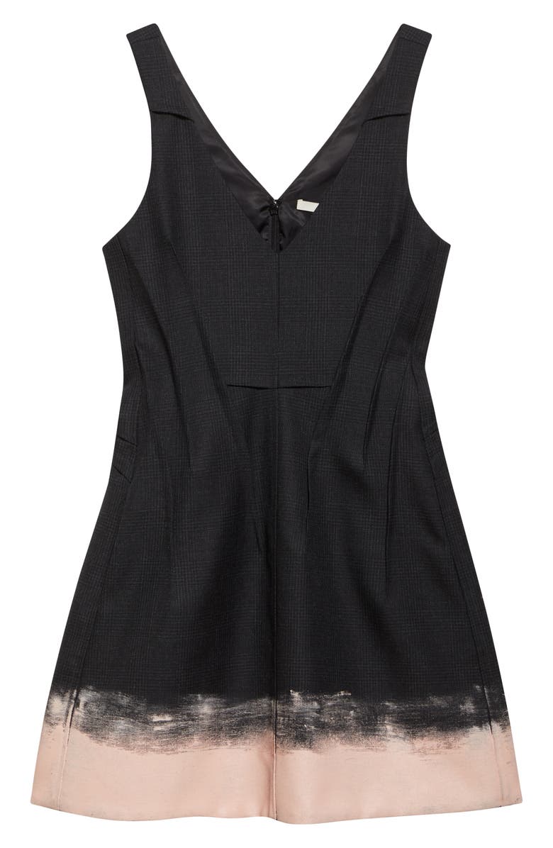 Jason Wu Collection Painted Hem Glen Plaid Wool Minidress, Alternate, color, Charcoal/ Light Pink