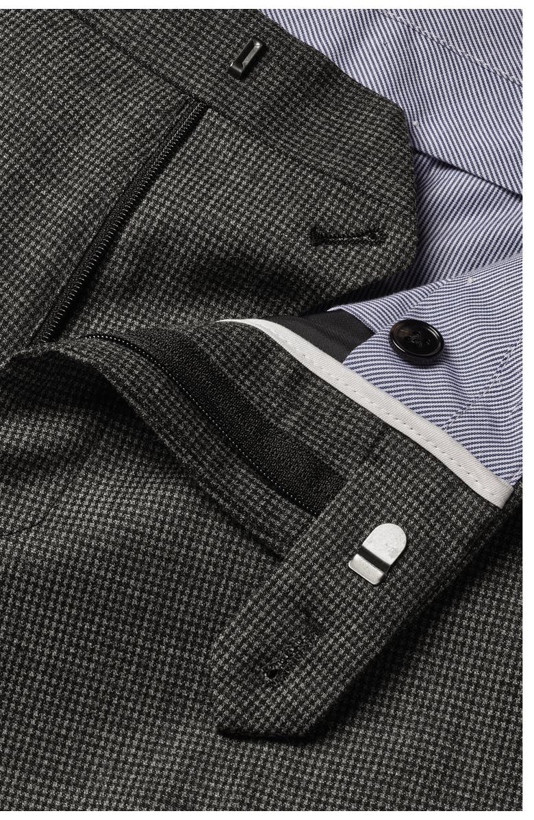 Charles Tyrwhitt Stretch Wool Trousers, Alternate, color, Dark Grey