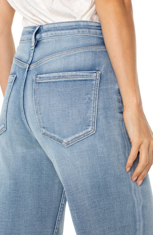 Liverpool Los Angeles Stride Raw Hem High Waist Crop Wide Leg Jeans In Weir Canyon