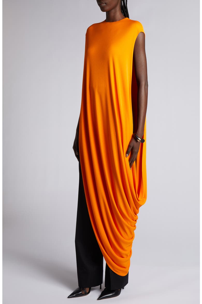 Asymmetrical Crepe Jersey Top, Alternate, color, ORANGE