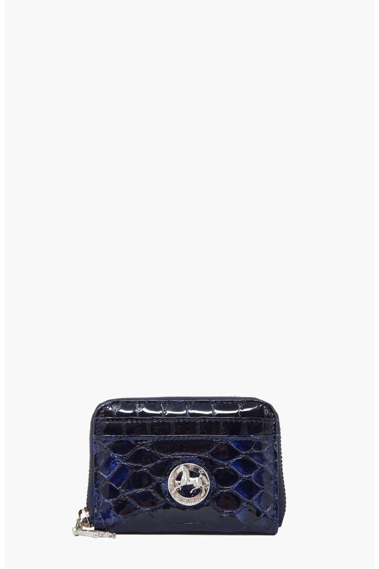 Gallop 275 Patent Leather Card Holder, Main, color, Navy