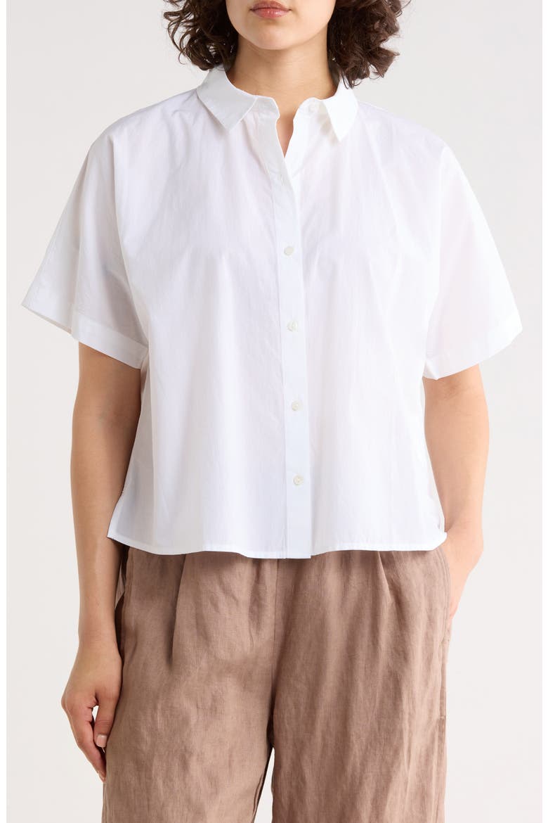 Classic Collared Organic Cotton Shirt, Main, color, WHITE