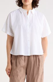 Eileen Fisher Classic Collared Organic Cotton Shirt