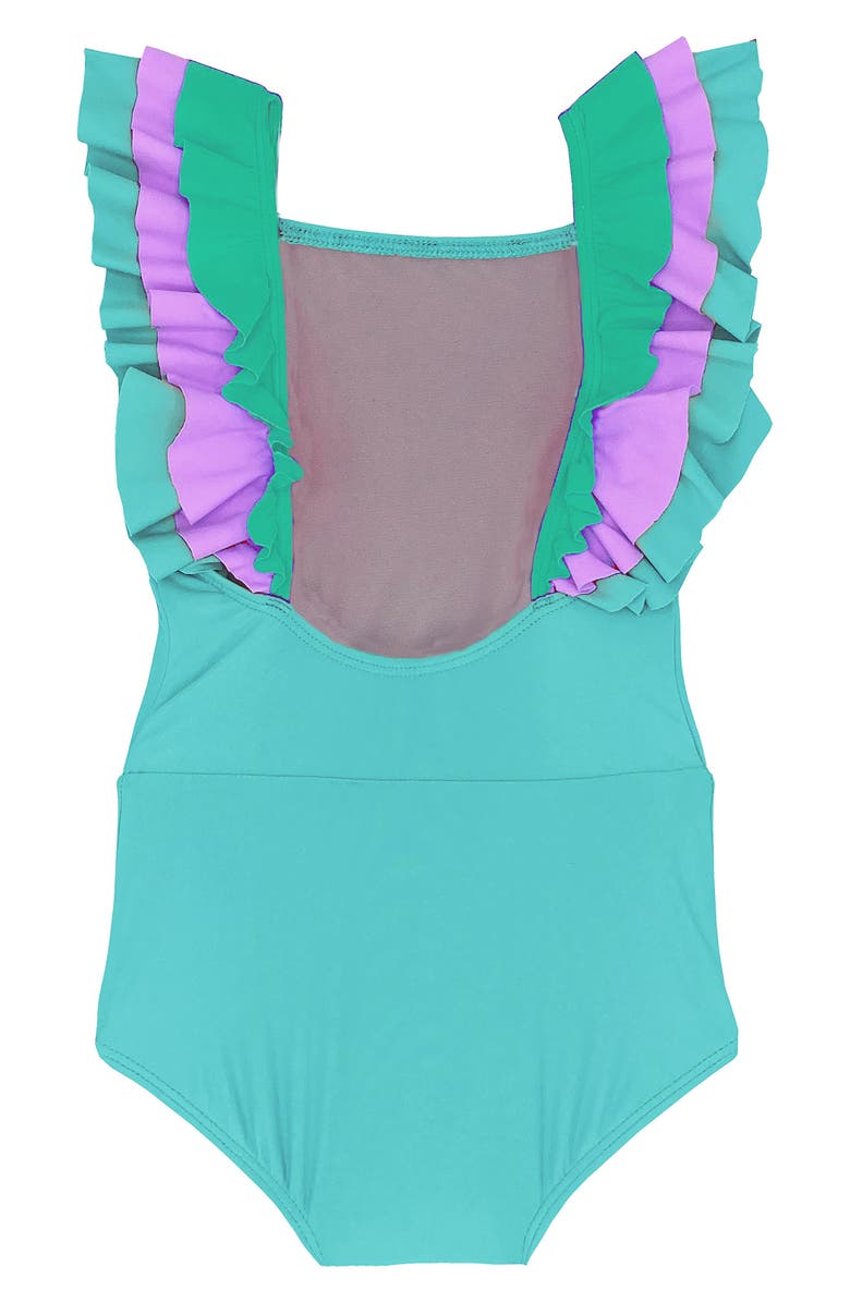 Beach Lingo Kids' Ruffle One-Piece Swimsuit, Alternate, color,