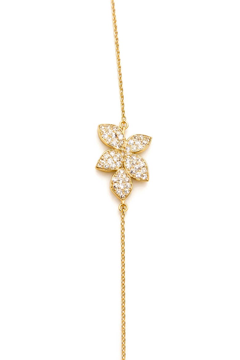 Moissanite Flower Bracelet, Main, color, GOLD PLATED