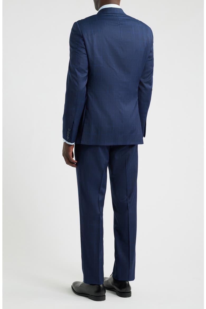 Dark Blue Windowpane Check Wool Suit, Alternate, color, BLUE