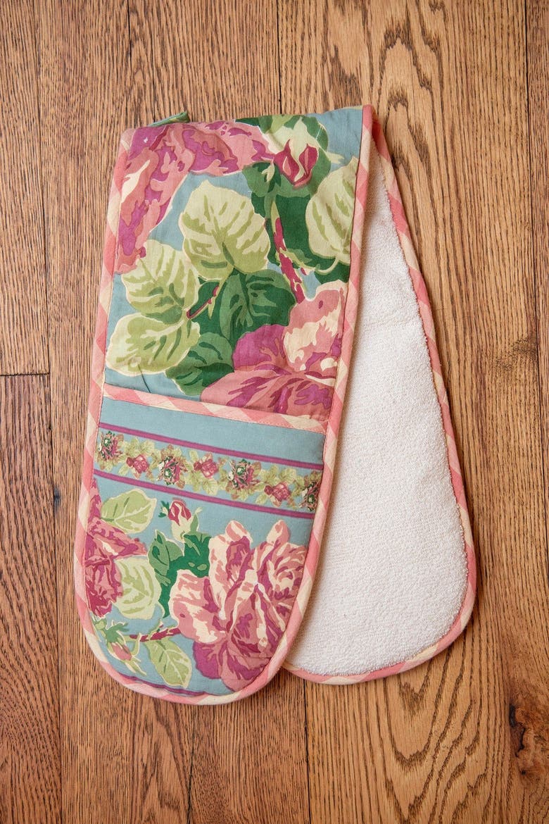 Austen Rose Double Oven Pot Mitt, Alternate, color, Green
