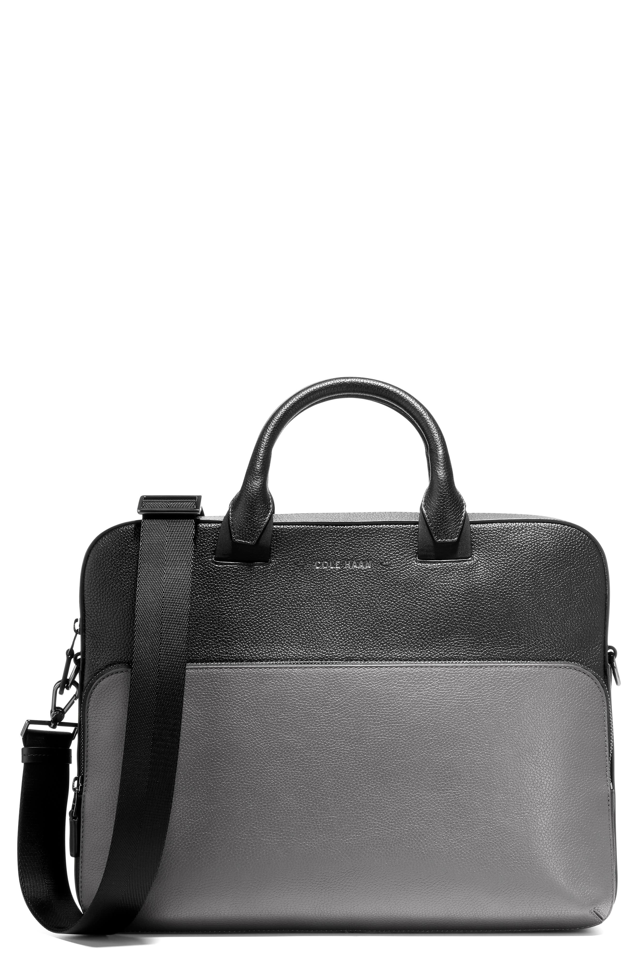 Cole Haan Grand Series Matthews Colorblock Leather Briefcase, Main, color, 