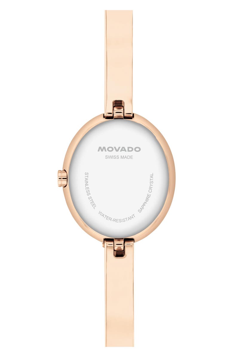Movado Museum Oval Bangle Watch, 22mm x 26mm, Alternate, color, Silver