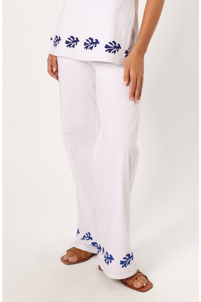 Amalia Linen Drawstring Pants, Alternate, color, WHITE BLUE