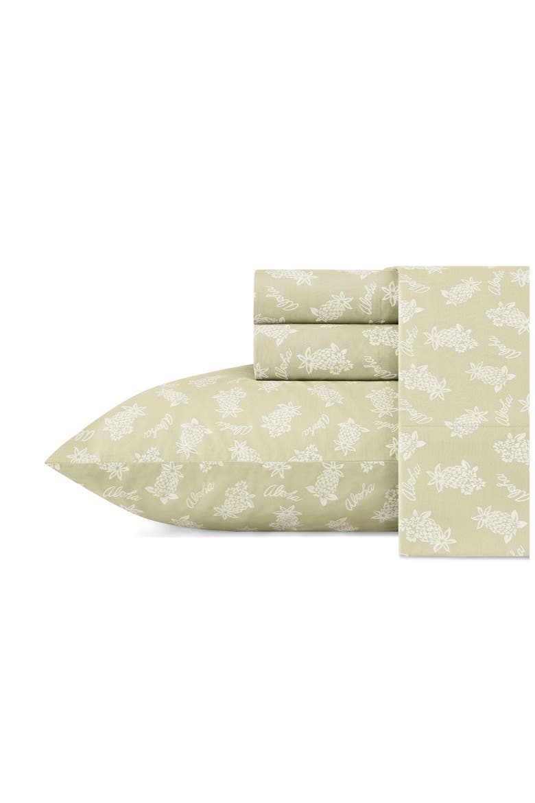 Aloha Pineapple Sheet Set, Alternate, color, SAGE