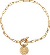 EYE CANDY LOS ANGELES Victoria Paperclip Coin Pendant Necklace