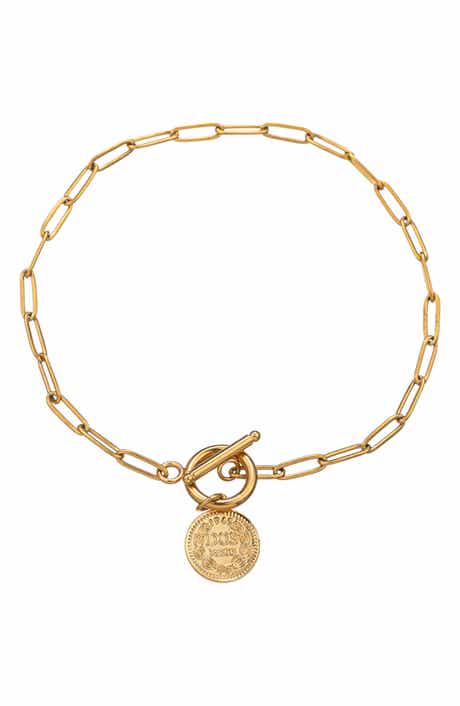 Victoria Paperclip Coin Pendant Necklace