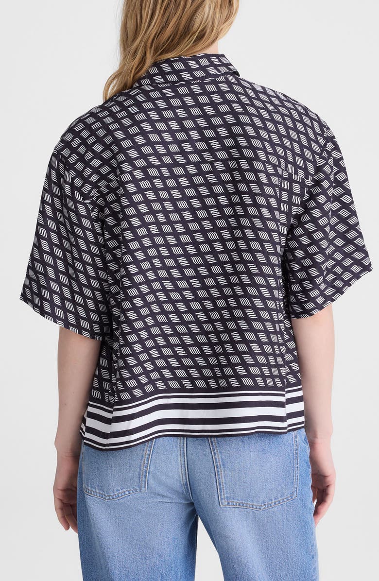 Madewell Geometric Boxy Button-Up Shirt, Alternate, color, Classic Navy