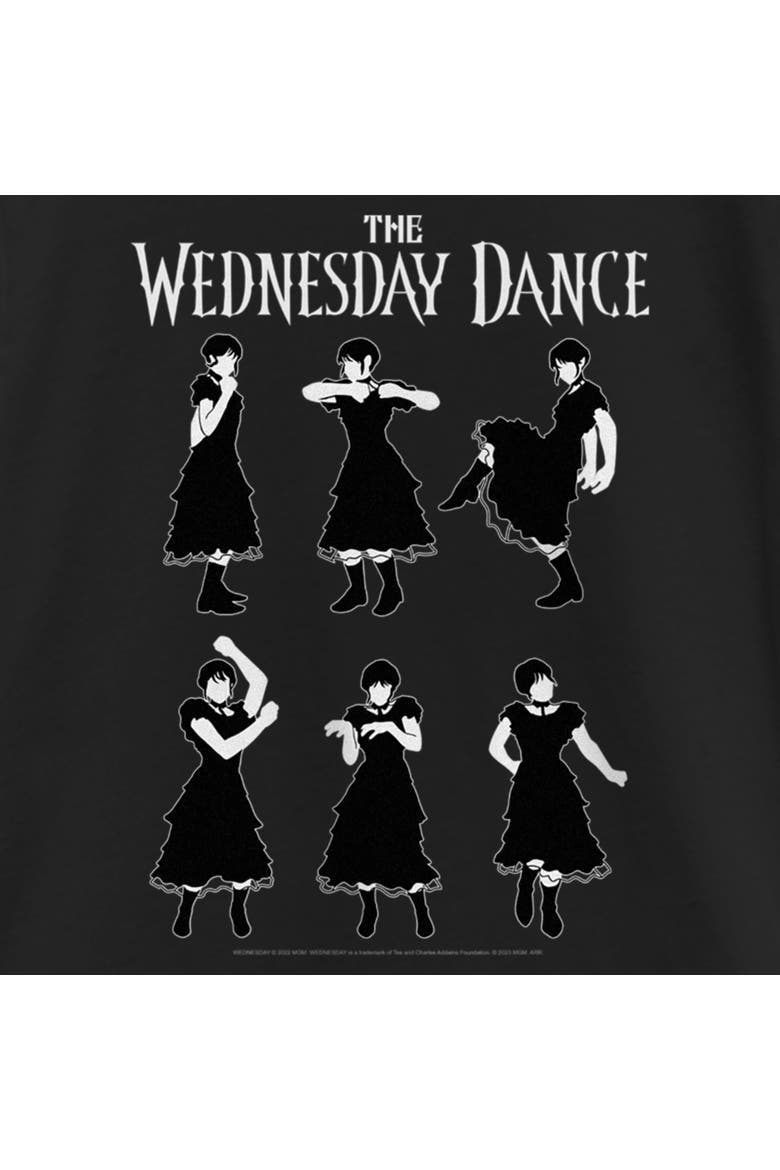 Girl's Wednesday Dance Moves Graphic Tee, Alternate, color, Black