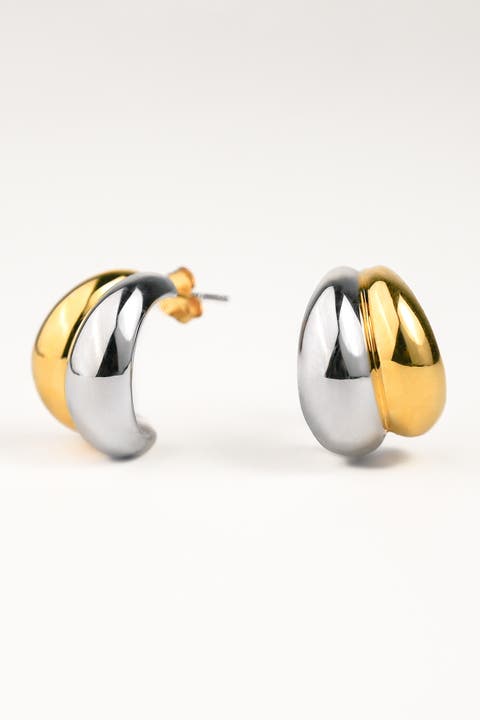 Two Tone Bubble Hoops
