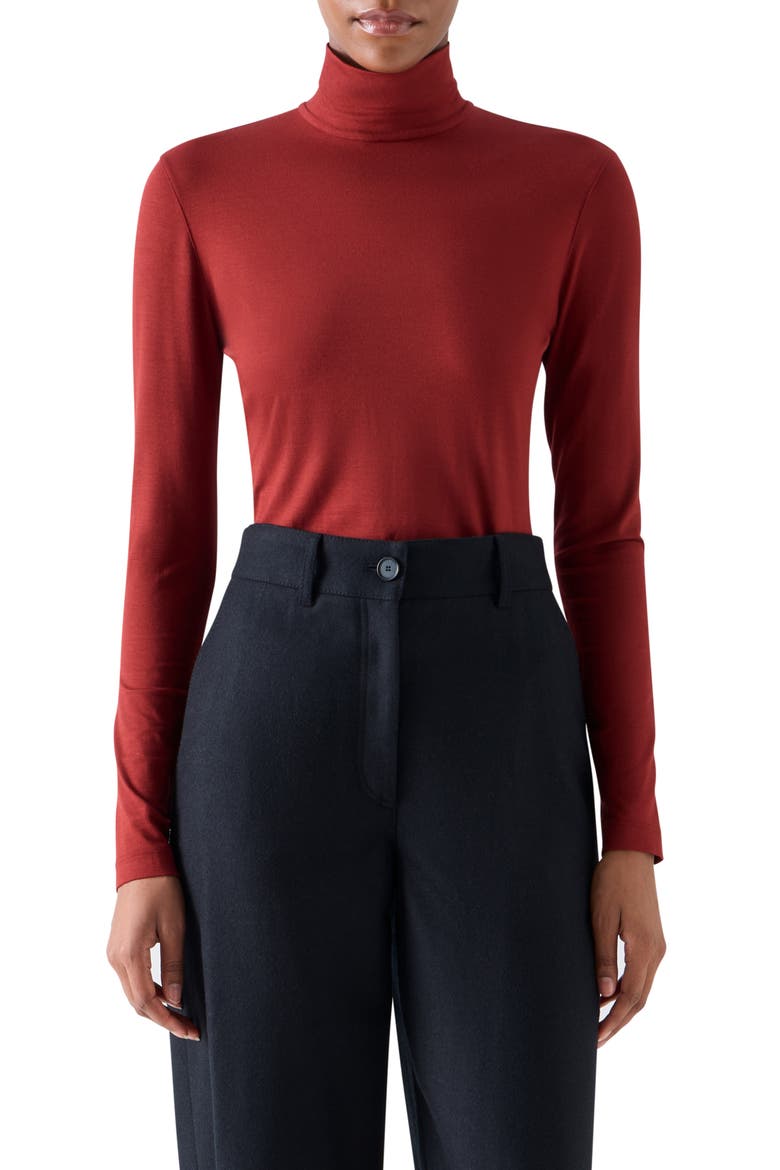 Jersey Turtleneck, Main, color, COPPER