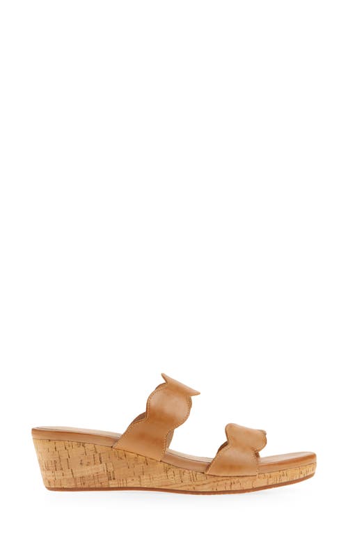 Chocolat Blu Fira Platform Wedge Slide Sandal In Sand Leather
