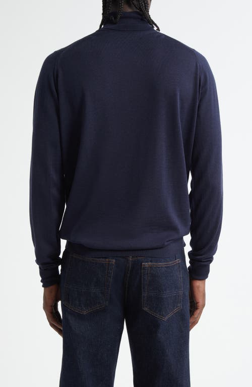 John Smedley Richard Turtleneck Merino Wool Sweater In Blue
