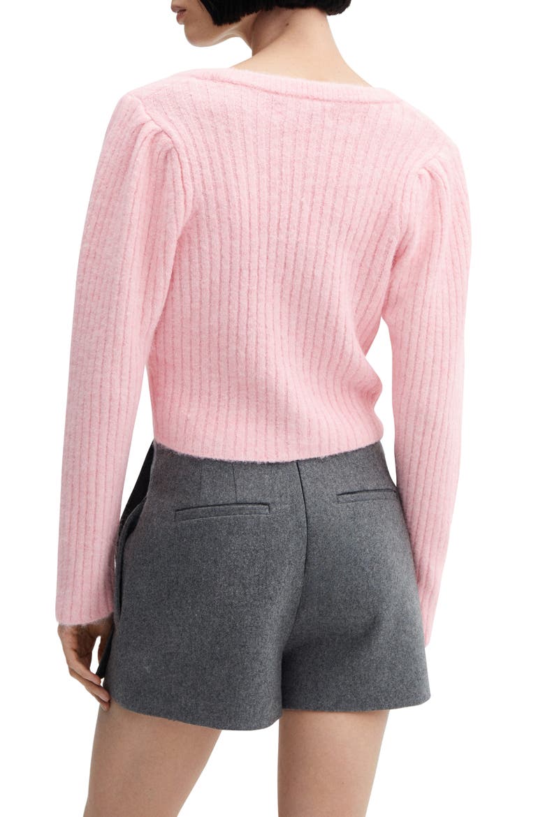 Rib V-Neck Cardigan, Alternate, color, PINK