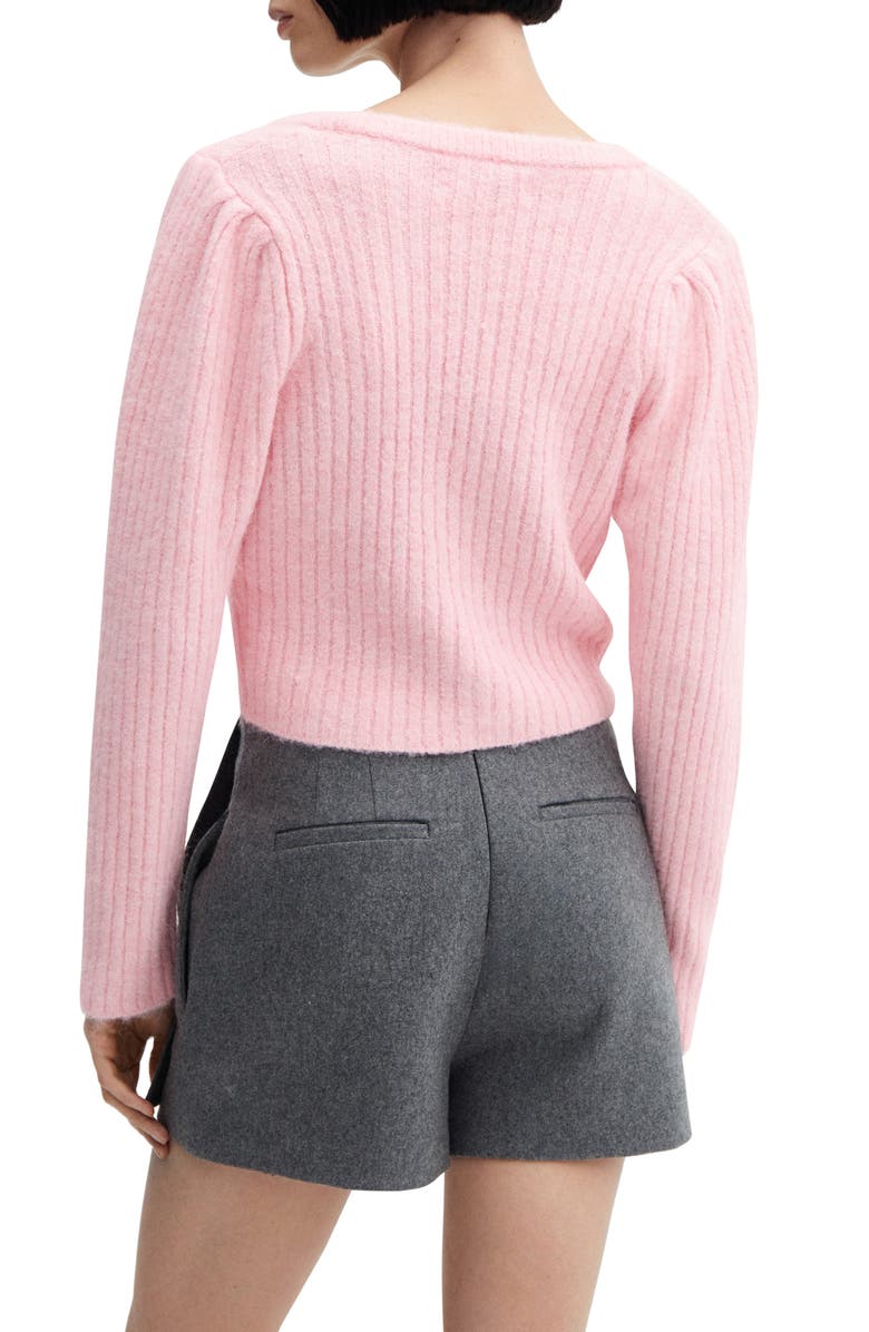 MANGO Rib V-Neck Cardigan, Alternate, color,