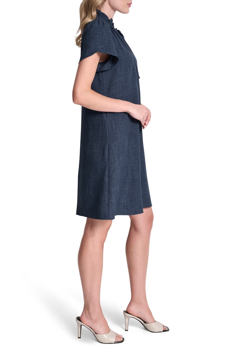 DKNY Ruffled Envelope Sleeve Shift Dress, Alternate, color, Denim
