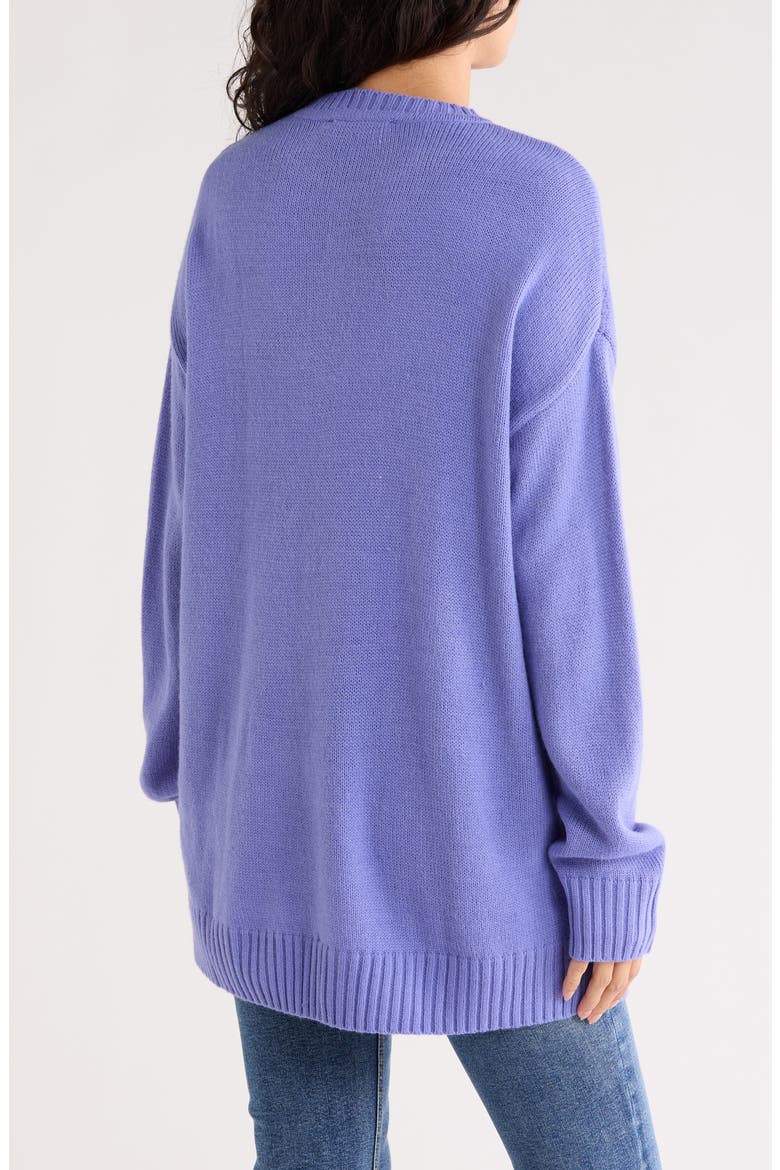 Floral Sweater, Alternate, color, PURPLE