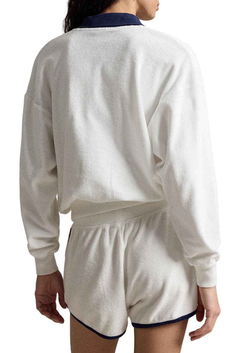 Cotton Blend French Terry Sweatshirt, Alternate, color, WHITE