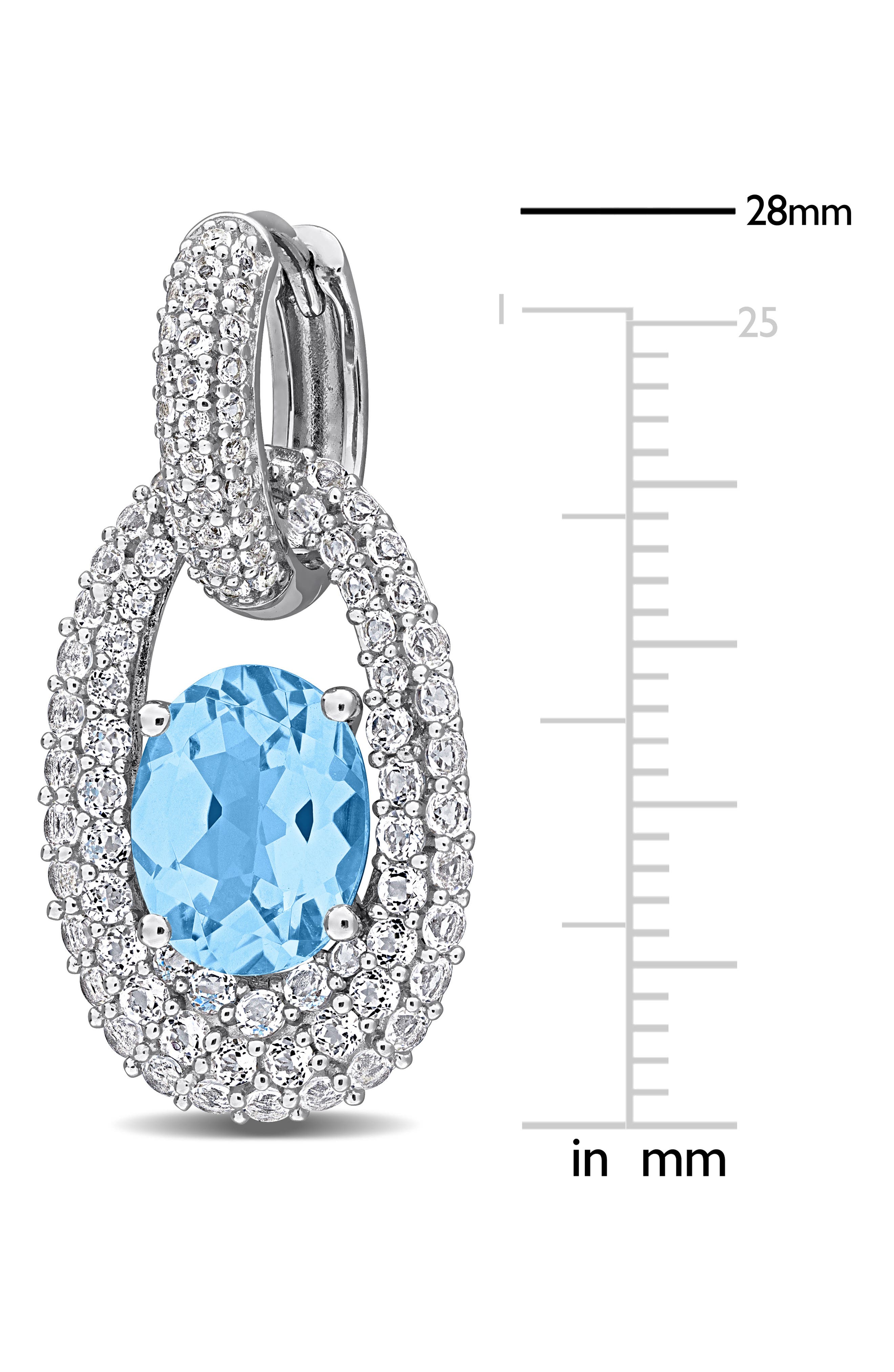 DELMAR Sky Blue Topaz & White Topaz Drop Earrings (Women) | Nordstromrack
